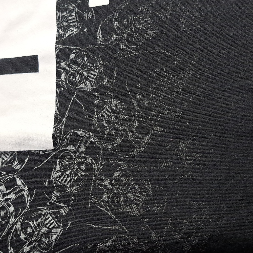 Star Wars Fear The Dark Side Darth Vader Print Black White Graphic Tee VG L - Picture 5 of 7
